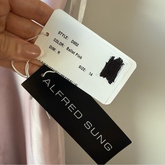 Alfred Sung‎ D852 Lace Up Back Bustier Gown Ballet Pink 14 - Picture 4 of 7